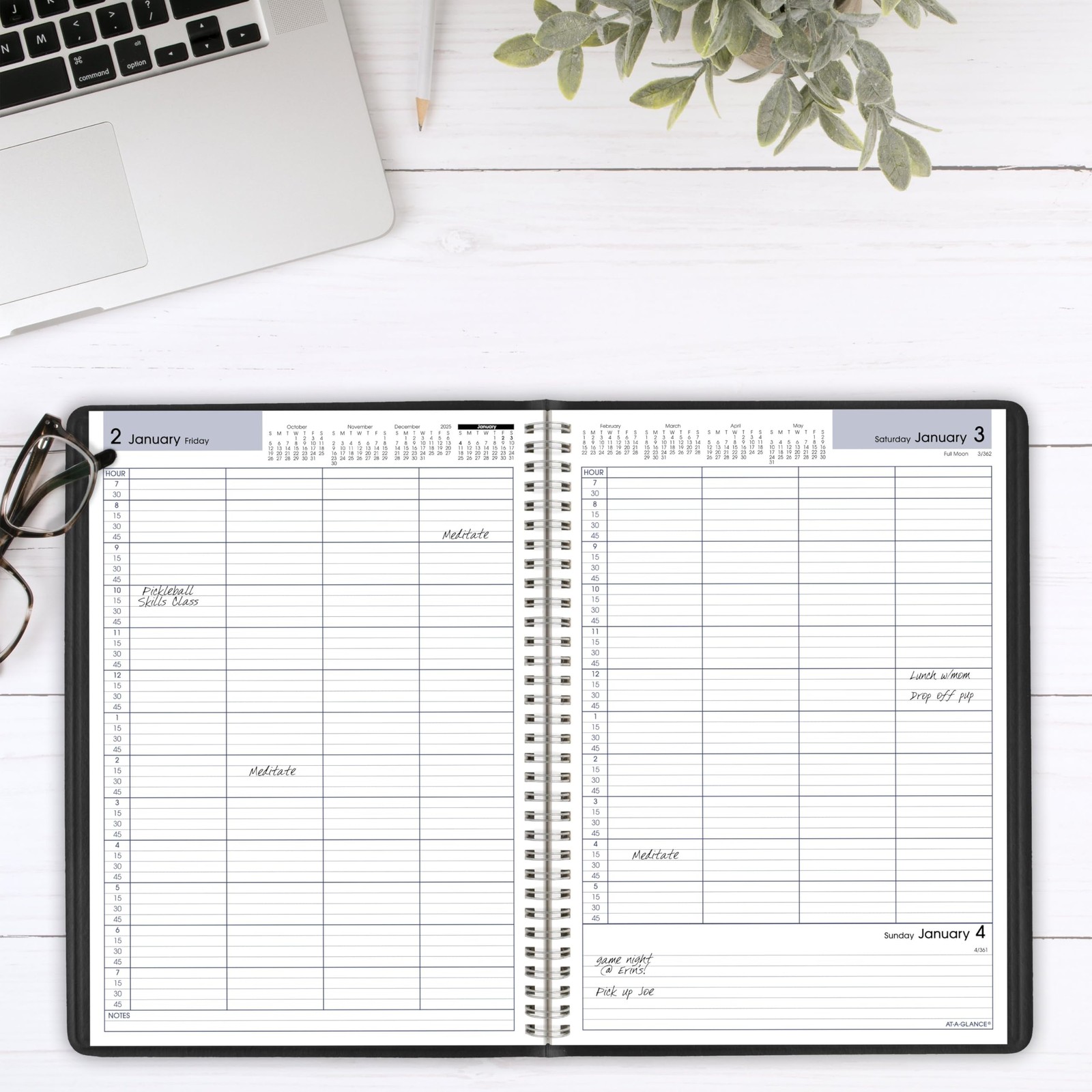 2026 Appointment Book Planner, Daily, Four Person Group Planner, 8 x 11, Larg...