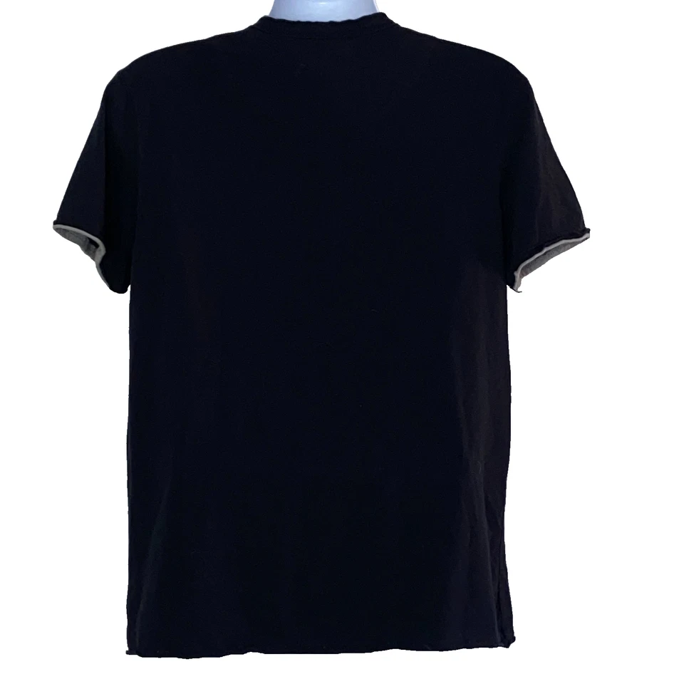 Camiseta Helix Hombre Talla Grande Negra Estampado Gráfico 1/4 Botón Foto 2 de 3