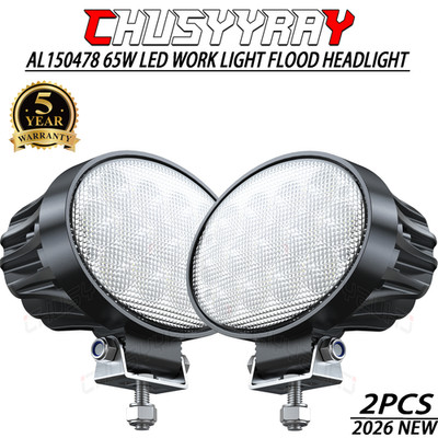 2PCS 65W Oval LED Work Light Flood For Deere 7020-7030 8020-8030 8030T Series