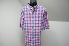 Izod Saltwater Button Up Dress Shirt Plaid Camp Shirt Mens Sz 3XLT 3XL TALL