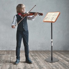 Wooden Iron Music Stand, Wood Book Stand, Multifunction Floor Mount Book Stand