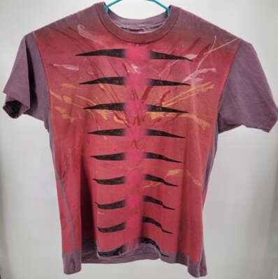 Vintage USA MADE Mens Size XL Short Sleeve HAND PAINTED AZTEC ALL OVER PRINT