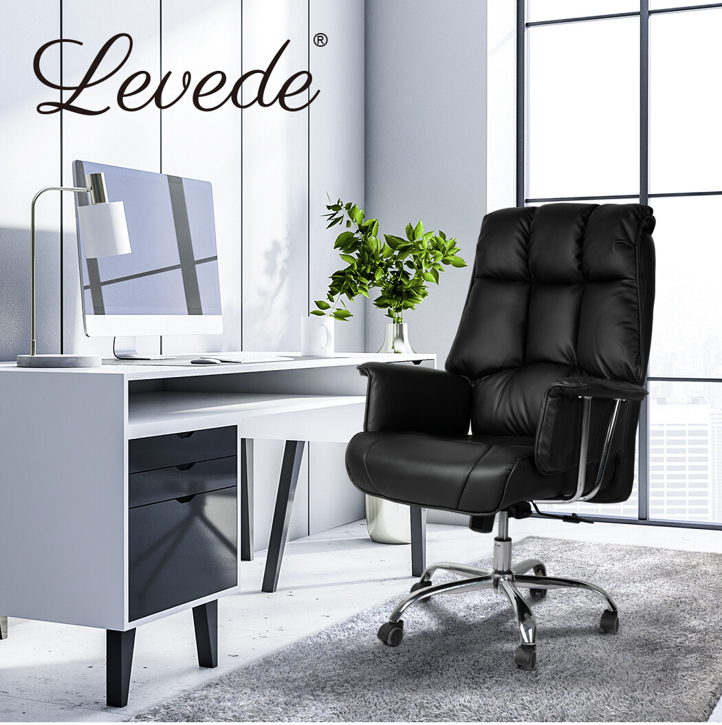 Levede Office Chair Futon Gaming Computer PU Leather Chairs Executive
