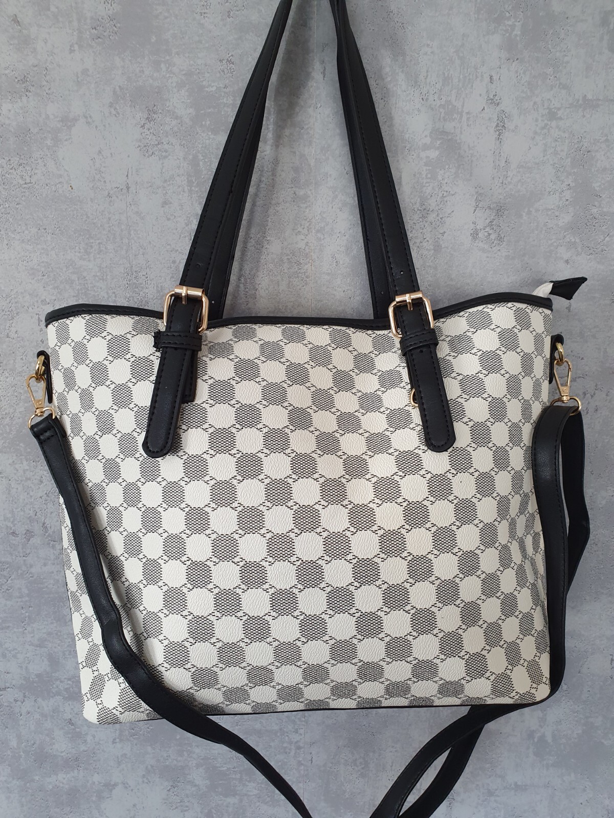 Damen Tasche Umhängetasche Schultertasche Tasche Handtasche Schwarz Braun weiß Ansicht 5