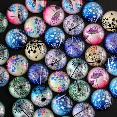 Glas Cabochon Pusteblumen 8/10/12/14/16/18/20/25/30 mm Mix / Paare / Sets #92