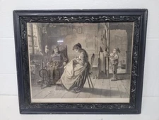 vintage der liebesbote gemalt von h vautier framed art print / r2f