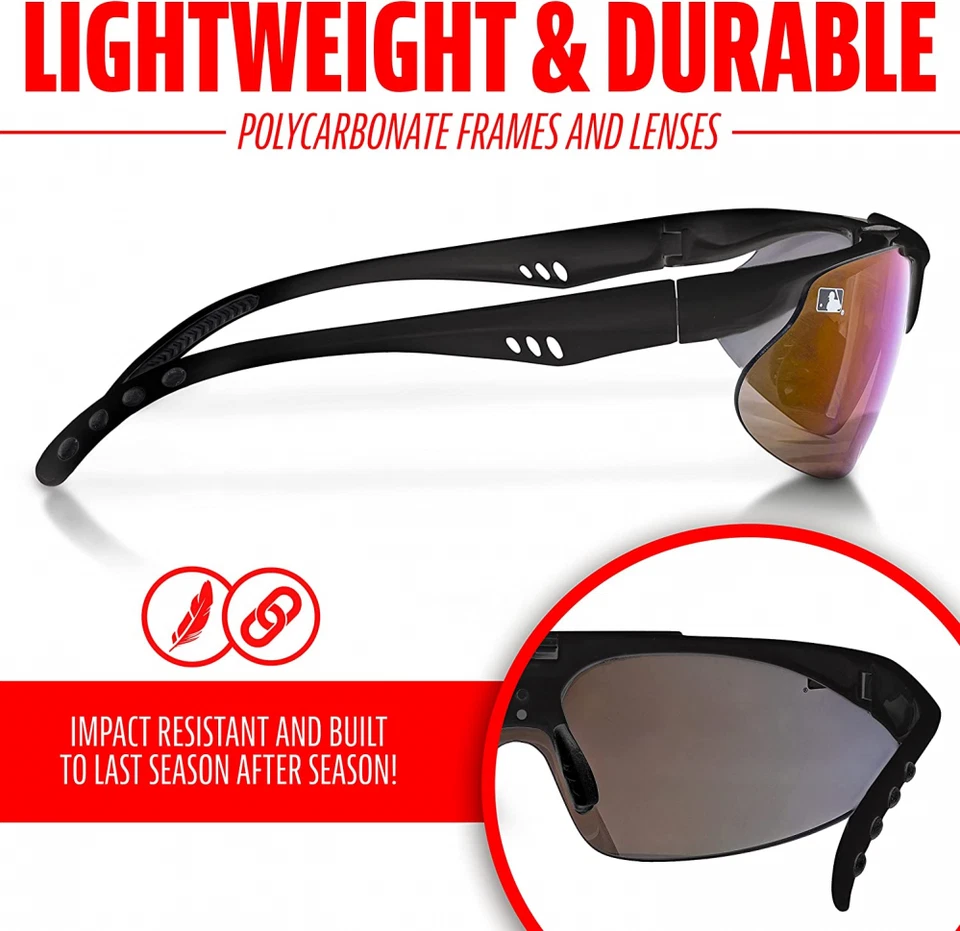 Franklin Sports 棒球 + 垒球太阳镜 - 男式 + 女式黑色 — 第 4/4 张图片