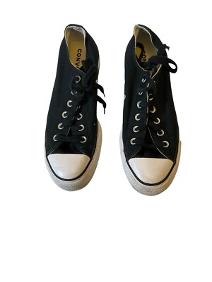 Converse All Star Chuck Taylor Men Sneaker 7.5 Black Fabric Lace Up Low Top Shoe