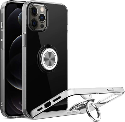 IPHONE 12 PRO MAX HANDYHÜLLE, COVER, RINGHALTER, AUTOHALTERUNG, KICKSTAND. KLAR