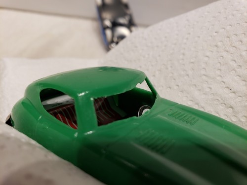 2-JAGUAR E TYPE - PLASTIC BODY, TINPLATE BASEPLATE & INTERIOR - MADE IN JAPAN(f) - Picture 13 of 16