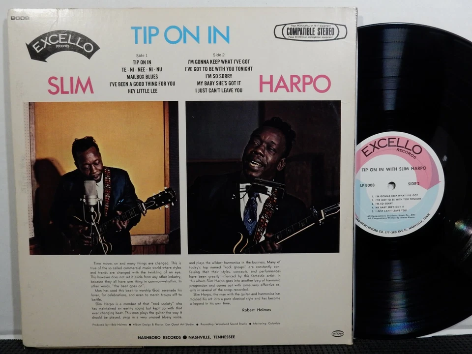SLIM HARPO Tip On In LP EXCELLO 8008 STEREO 1968 Blues Foto 2 de 2