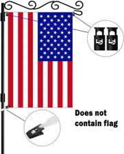 Garden Flag Stand Flagpole Yard Flag Stand with Clip Flag Holder Outdoor Decor