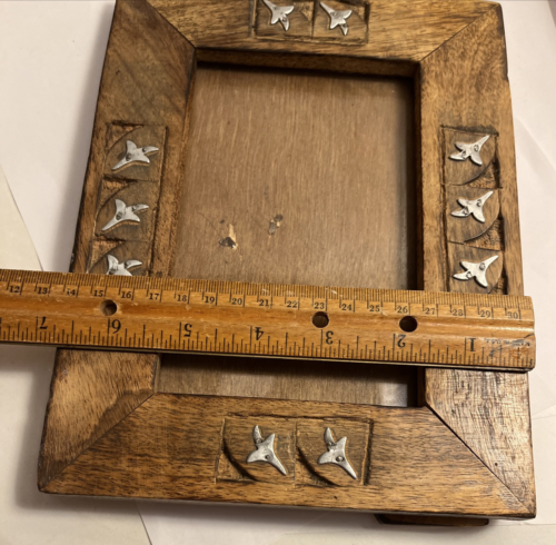 Cornice portafoto tinto in legno di fienile rustico massello 9x 6 3/4" cabina di campagna - Foto 5 di 9
