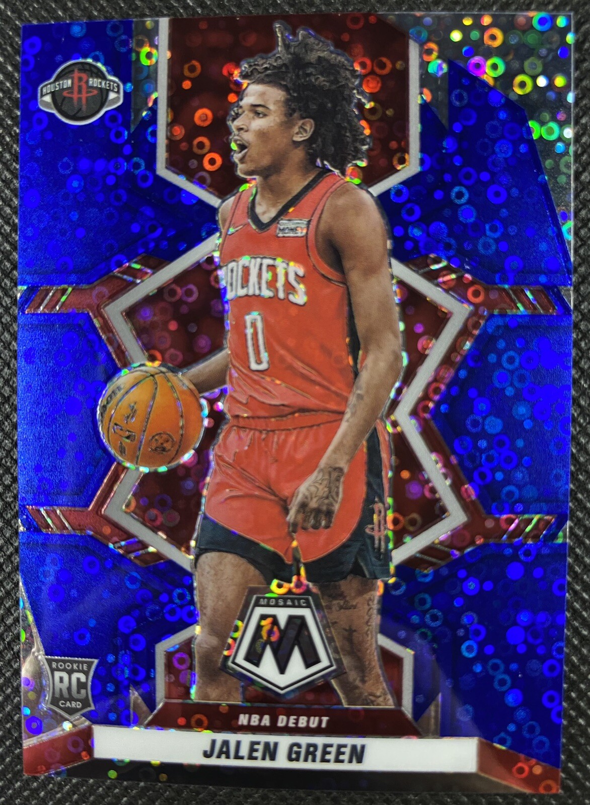 2021-22 Panini Mosaic Jalen Green 262 Blue Fast Break Disco NBA Debut Rookie /85