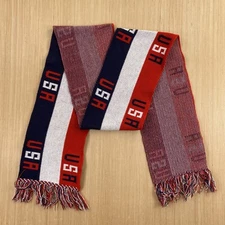 vintage knitmakers usa scarf unisex 85x9 red white blue fringe flag patriotic