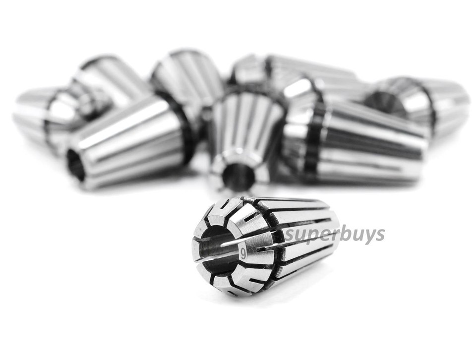 10pcs 1 - 10mm ER16 Lathe Spring Collet Drill Bit Holder Vice Clamp CNC ...
