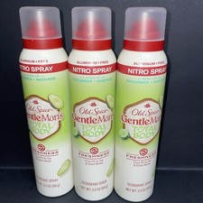 3 X Old Spice Gentleman  s Total Body Deodorant Spray Cucumber  Avocado 3.5oz