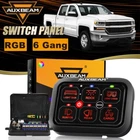 AUXBEAM RGB 6 Gang Switch Panel Automatic Dimmable for Chevy Silverado 2018-2024
