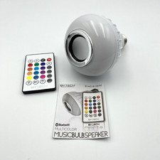 Wireless Bluetooth Multi-Color Music Bulb Speaker w/Remote Tested Works 