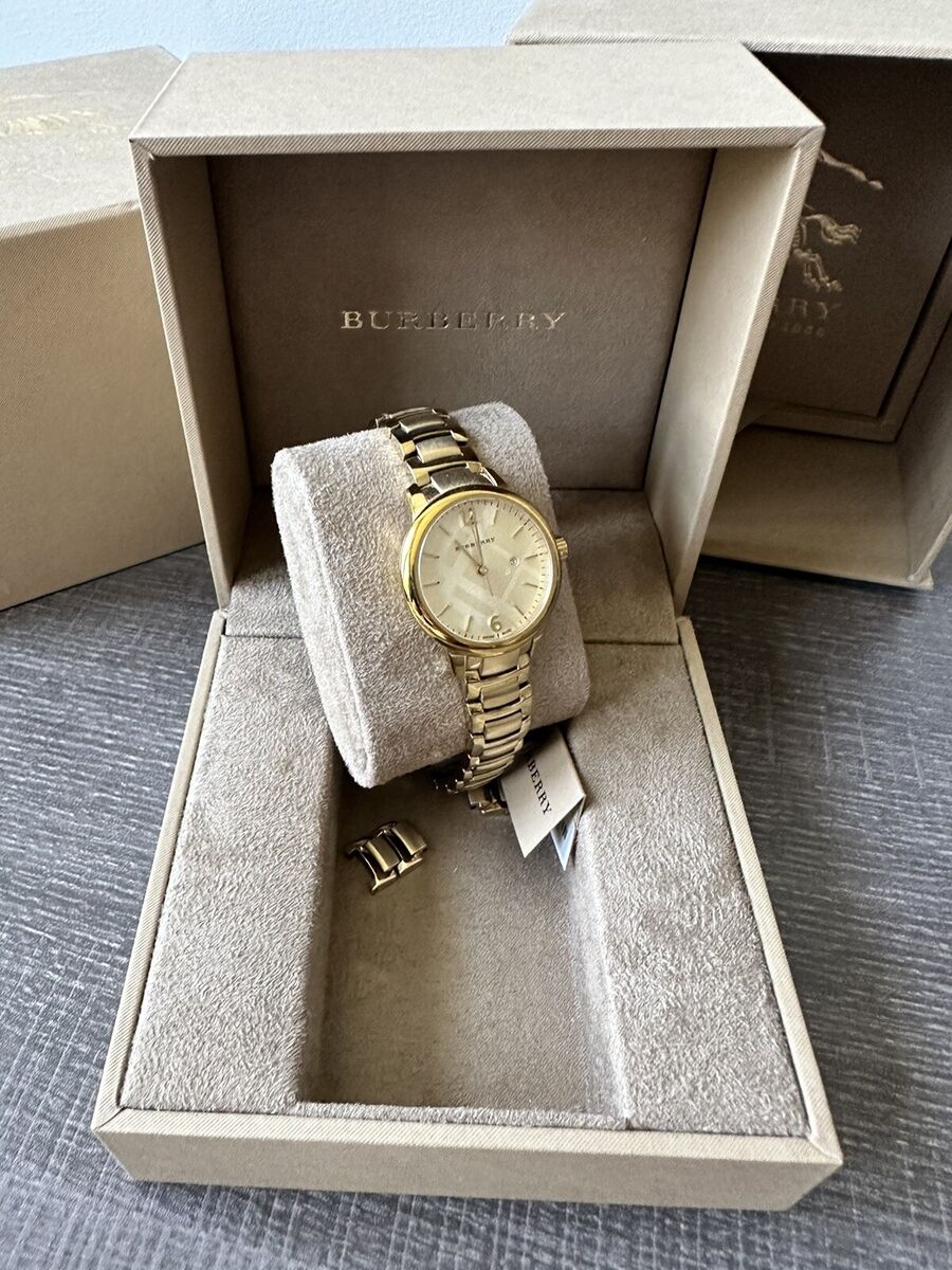BURBERRY BU9038 Unisex Watch Dial Gold Tone Bracelet | eBay BURBERRY BU9038 Unisex Watch Dial Gold Tone Bracelet | eBay