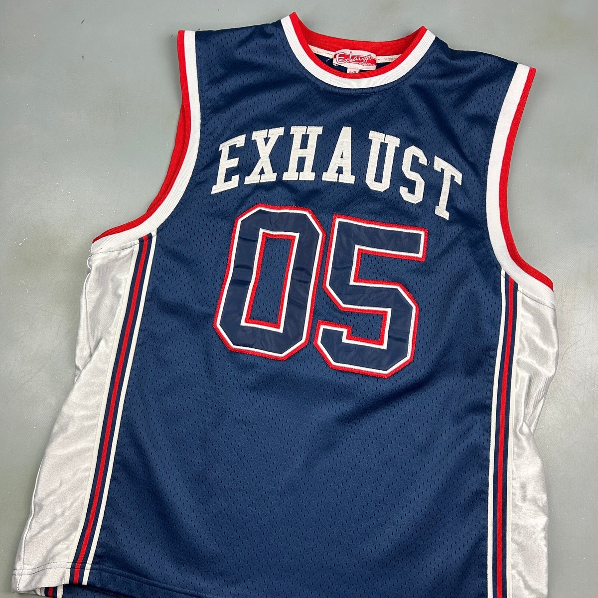 VINTAGE Y2K | EXHAUST #05 Two Tone Basketball Jersey sz L Adult | eBay