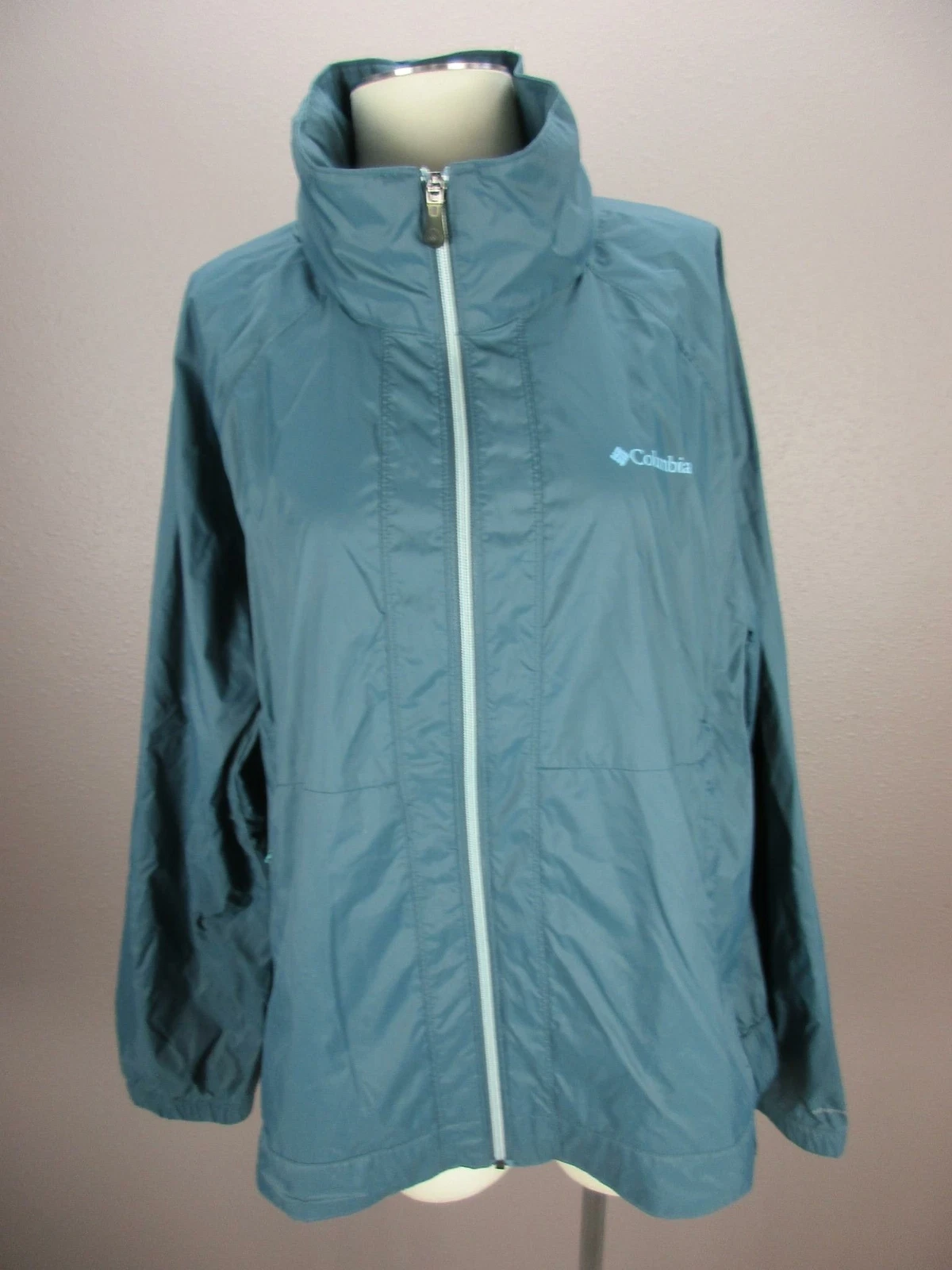 Columbia Size XL Mens Blue 100% Nylon Full Zip No Hood Jacket 820