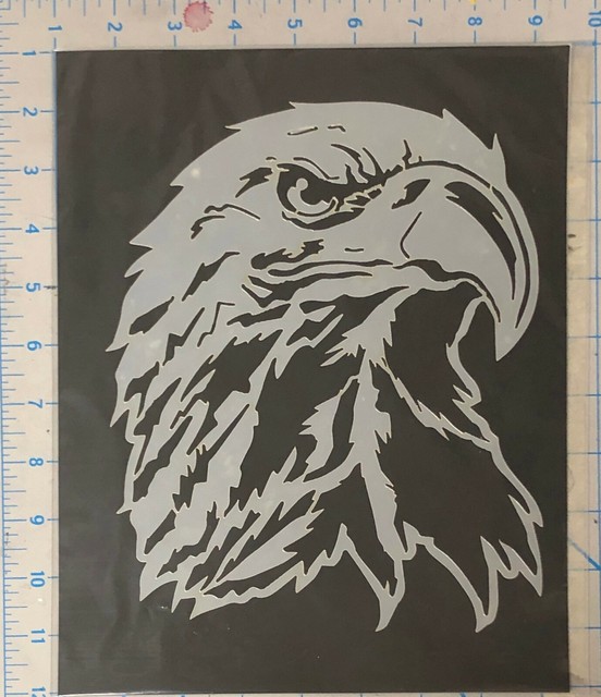 American Eagle head design Laser cut 10 mil Mylar Airbrush stencil for