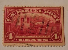 US Scott Q4,  Used, HR  (1913) 4c Parcel Post