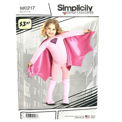 Simplicity Sewing Pattern W0217 Super Easy Capes Child's Superhero Size 3-8