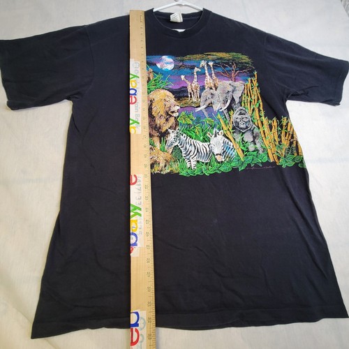 Vtg Hazelwood Premo Jungle Wrap Graphic T Shirt Men Single Stitch X L 1993 USA - Picture 7 of 9