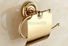 Wall Mounted Gold Color Brass Toilet Paper Roll Holder Bathroom Accessory fba604