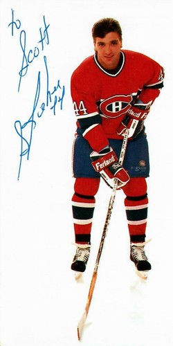 "Montreal Canadiens" Stéphane Richer Hand Signed Picture BIOGRAPHY Card COA