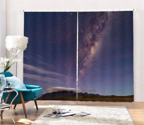 Milky Way Star Light 3D Blockout Photo Curtain Printing Curtains Drape Fabric
