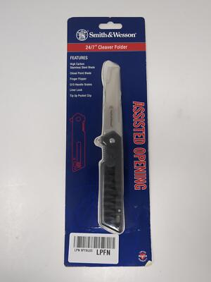 Smith and Wesson 24-7 Folding Knife - 3.25'' Plain Chisel Blade Clam-Packed