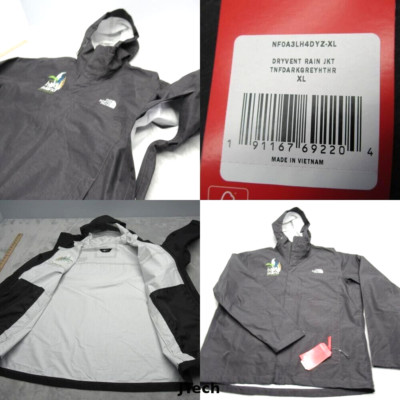 The North Face Jacket Mens XL Gray Heather Hood DryVent Full Zip Hawaii Logo NEW