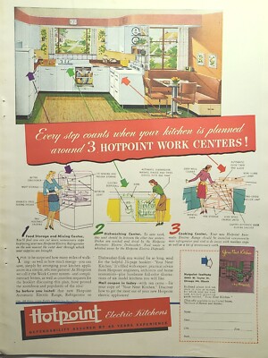 Hotpoint Electric Kitchens Chicago Vintage Print Ad 1946
