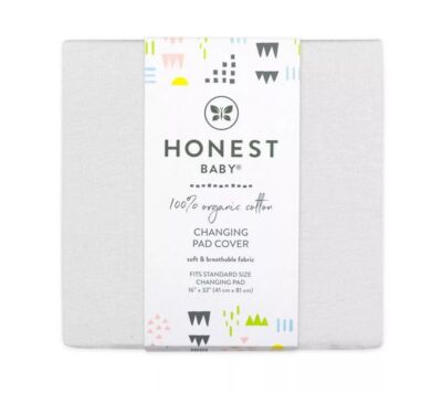 Organic cotton changing pad cover white 16''x32'' standard elastic stay put 2 pack