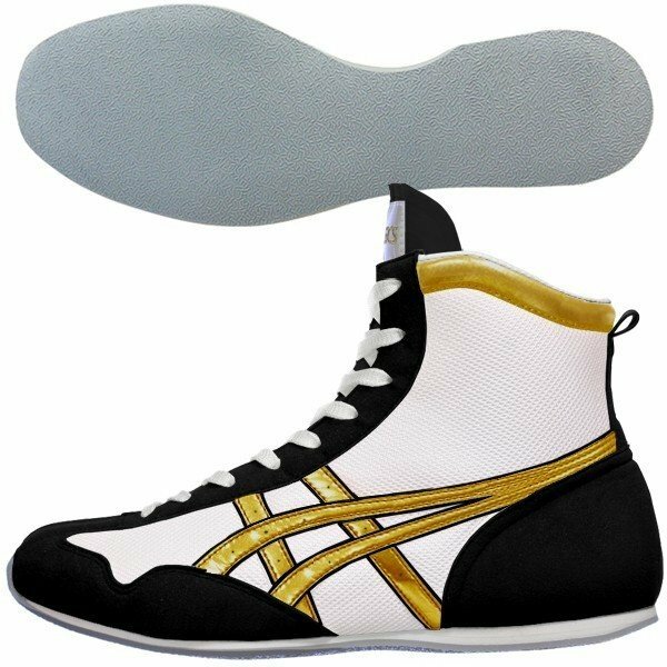 asics Boxing Ring shoes Short White Black Gold made in JAPAN Authentic