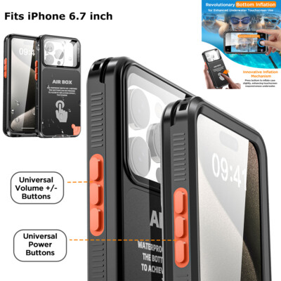 Waterproof Diving Phone Case Cover for iPhone 12 13 14 15 Pro Max 14/15/16 Plus
