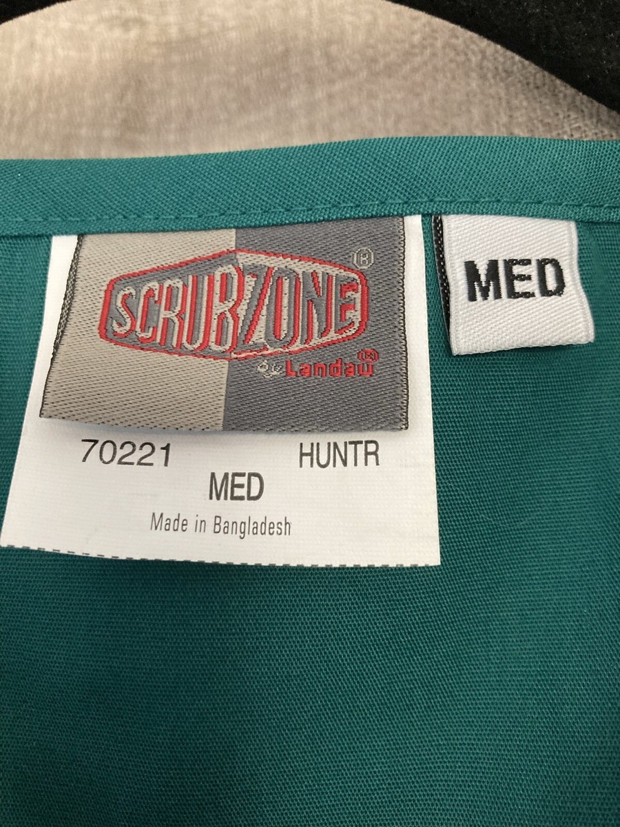 Scrub Zone Womens Hunter Green, Scrub Top, Size M, Polyester