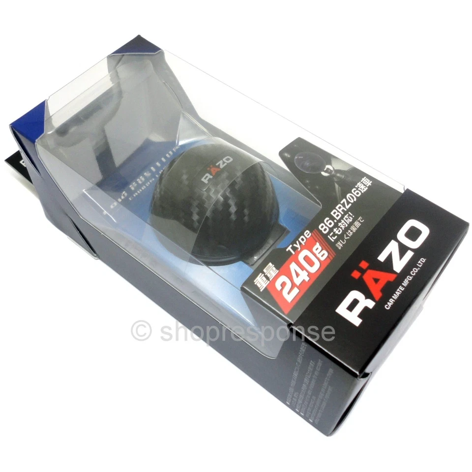 Perilla de cambio de fibra de carbono RAZO RA136 redonda/tipo bola 240 g JDM pesado Foto 2 de 2