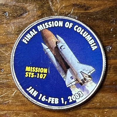 Final Mission Of Columbia Mission STS-107 - Colorized Kennedy Half ...