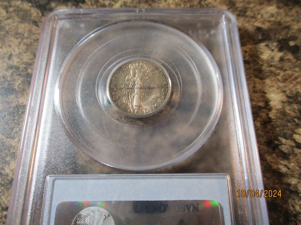1945-S MERCURY DIME MICRO "S" MINT PCGS MS64    9093 - Image 2 of 2