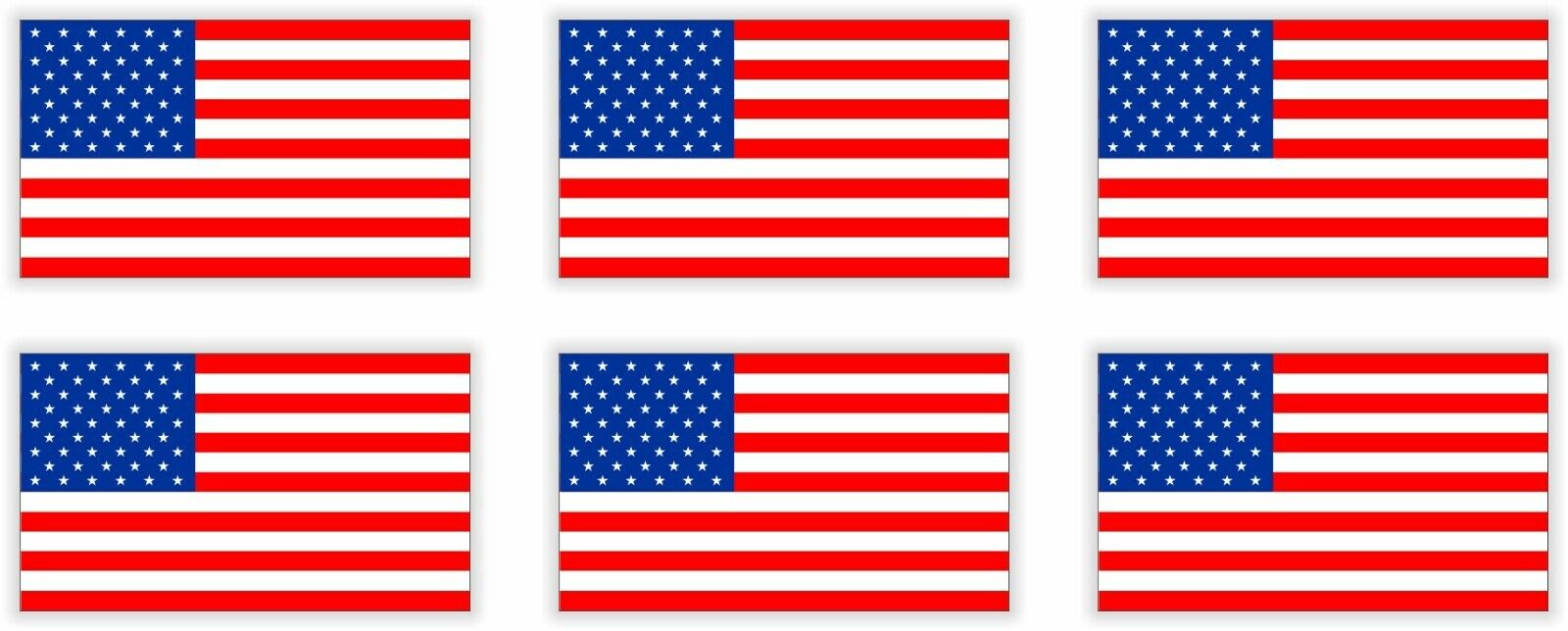 6 Mini USA Flag Hard Hat Helmet Stickers | Vinyl Decals Patriotic American Flags