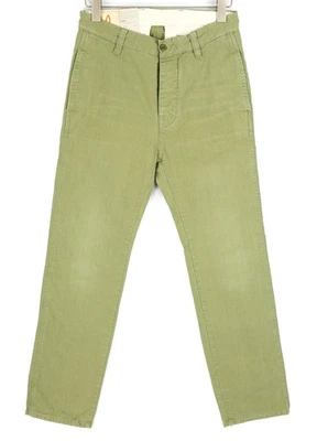 Vaqueros sueltos Alvar para hombre W28/L32 verde oscuro lavado botón - Imagen 1 de 4