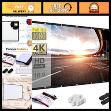 100" Foldable Projector Screen 16:9 - Anti-Crease, Portable for Home Theater  O
