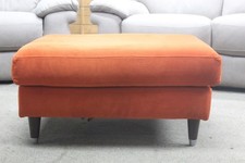 THE LOUNGE CO. MADDISON FOOTSTOOL IN ORANGE VELVET FABRIC. (1401)