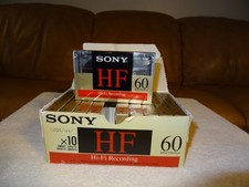 Sony C-60hf 60-Minute Blank Audio Cassette Tape 10 Sealed Tapes Total - NEW