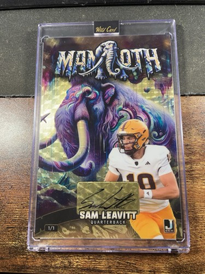 #ad 2024 Wild Card Dino Might Sam Leavitt Mammoth Gold Vinyl Auto 1 1 Arizona State $159.99