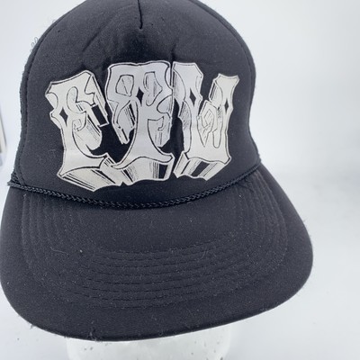 VINTAGE FTW Hat Cap Snap Back Black Mesh Trucker Biker Motorcycle Punk Mens